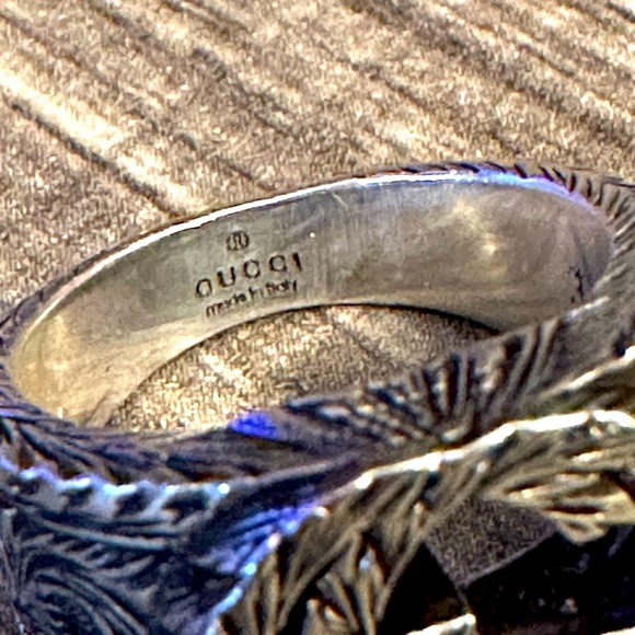 WOW POSHMARK - Authentic Gucci Sterling Silver GG Etched Ring - Picture 10 of 13